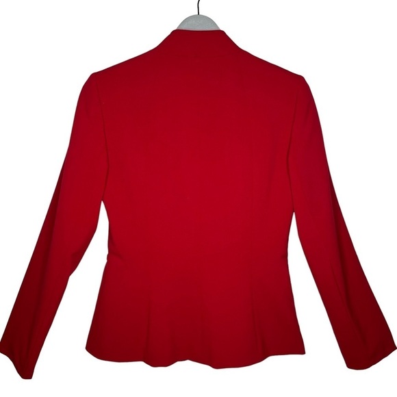 Tahari ASL Red Business Suit Jacket Blazer Size 4 Horse Bit Buckles Gold Buttons - Picture 3 of 13